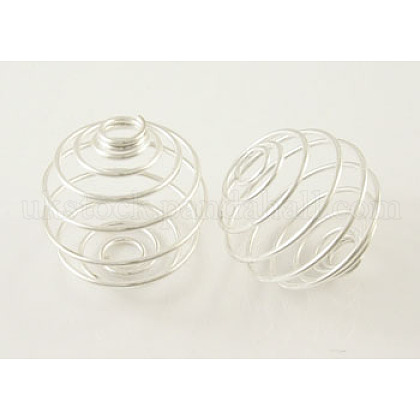 Iron Spiral Bead Cages UK-E299Y-S-1
