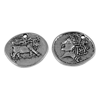 Tibetan Style Coin Pendants UK-LF11501Y-1