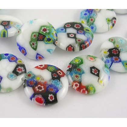 Handmade Millefiori Glass Beads Strands UK-LK139-1