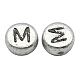 Silver Color Plated Acrylic Horizontal Hole Letter Beads UK-PB43C9070-M-1