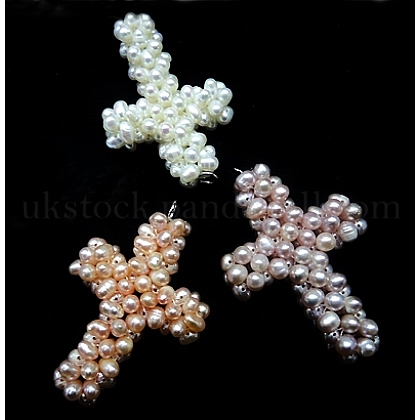 Handmade Natural Cultured Freshwater Pearl Pendants UK-PEAR-H006-1