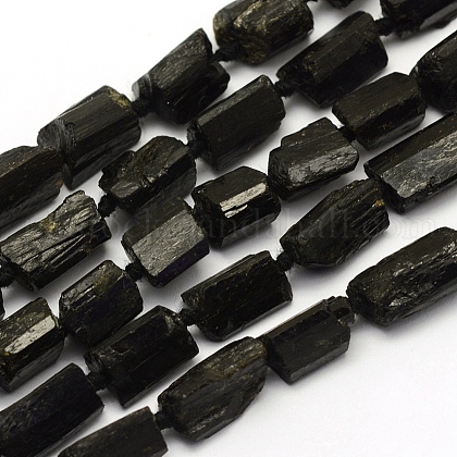 Natural Black Tourmaline Beads Strands UK-G-L464-05-1