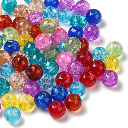 Transparent Crackle Glass Beads UK-CCG-MSMC0002-03-M-1