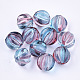 Two Tone Transparent Spray Painted Acrylic Corrugated Beads UK-ACRP-T005-52A-1