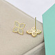 Sparkling Brass Micro Pave Cubic Zirconia Ear Studs&nbsp;UK-EJEW-R071-22G-1