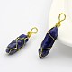 Bullet Natural Sodalite Double Terminated Pointed Pendants&nbsp;UK-G-M225-05G-1
