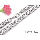 201 Stainless Steel Byzantine Chain Necklaces UK-NJEW-V0306-05-1