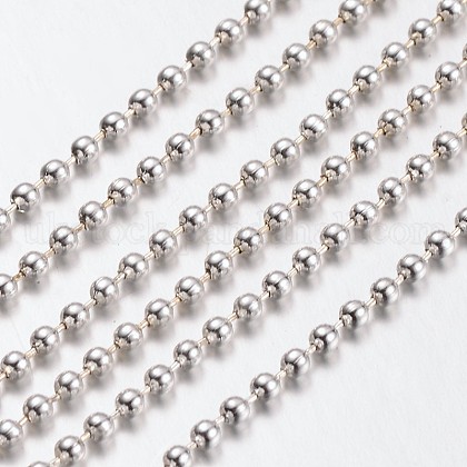 Silver Iron Ball Bead Chains UK-X-CHB003Y-S-1