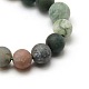Frosted Natural Indian Agate Round Bead Strands UK-G-M063-8mm-01-2