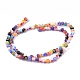 Round Handmade Millefiori Glass Beads Strands UK-LK-R004-80-2