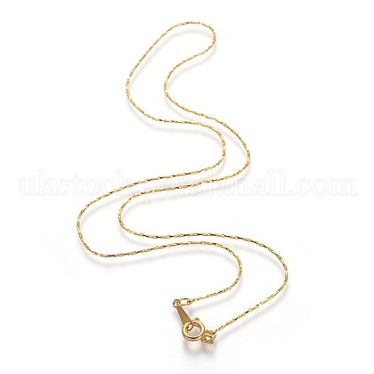 Brass Chain Necklaces UK-NJEW-D077-G-1