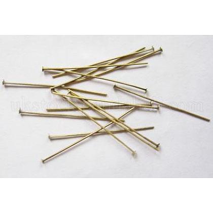 Brass Flat Head Pins UK-HPC5.0cm-G-K-1