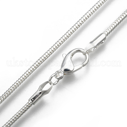 Brass Round Snake Chain Necklaces UK-NJEW-BB10864-20-1