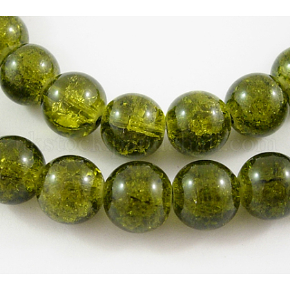 Crackle Glass Beads Strands UK-GGC10MM018-K-1