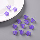 Purple Frosted Transparent Acrylic Flower Beads UK-X-PLF018-15-7