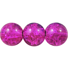 Round Crackle Glass Beads Strands