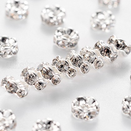 Brass Rhinestone Spacer Beads UK-RB-A014-L4mm-01S-NF-1