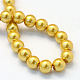Baking Painted Pearlized Glass Pearl Round Bead Strands UK-HY-Q330-8mm-31-4