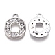 Alloy Rhinestone Letter Charms UK-RB-A052-01-3