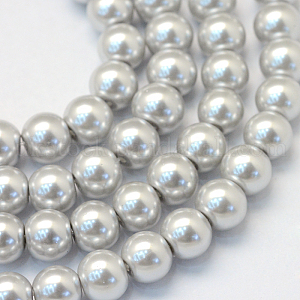 Baking Painted Pearlized Glass Pearl Round Bead Strands UK-HY-Q003-6mm-62