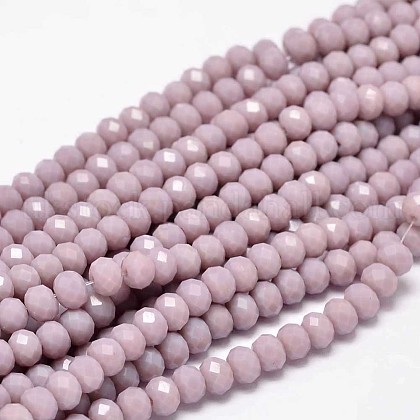 Faceted Rondelle Glass Beads Strands UK-GLAA-I033-6mm-30-1