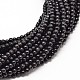 Natural Black Stone Beads Strands UK-G-P072-07-10mm-K-1