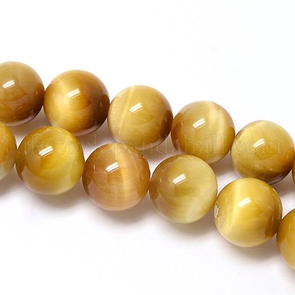 Natural Gold Tiger Eye Beads Strands UK-G-C076-4mm-1AA-1