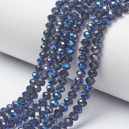 Electroplate Glass Beads Strands UK-EGLA-A034-T6mm-I08-1