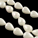 Teardrop Shell Pearl Bead Strands UK-BSHE-R150-01-1