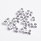 White Cube Letter Acrylic Beads UK-X-PL37C9308-Q-2