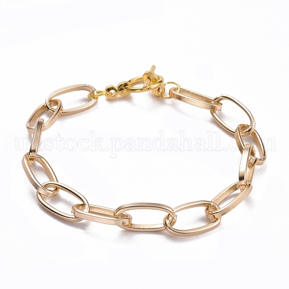 Unisex Aluminium Paperclip Chain Bracelets UK-BJEW-JB05071-01-1