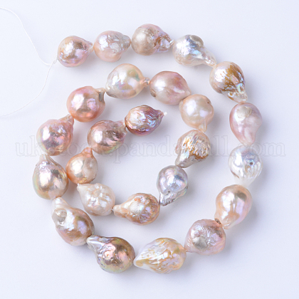 Natural Baroque Pearl Keshi Pearl Beads Strands UK-PEAR-S010-34-1