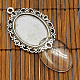 DIY Tibetan Style Pendant Cabochon Settings and Oval Transparent Clear Glass Cabochons UK-TIBEP-MSMC021-38AS-NR-4