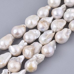 Natural Baroque Pearl Keshi Pearl Beads Strands UK-PEAR-Q015-016