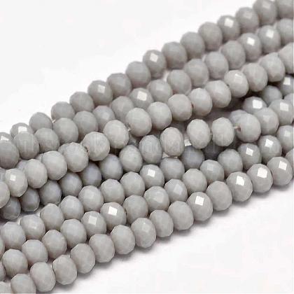 Faceted Rondelle Glass Beads Strands UK-GLAA-I033-4mm-13-1