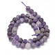 Frosted Natural Amethyst Round Bead Strands UK-G-L357-8mm-07-2
