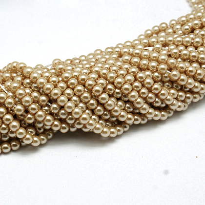 Eco-Friendly  Dyed Glass Pearl Round Bead Strands UK-X-HY-A002-8mm-RB019-1