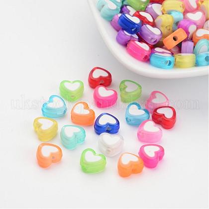 Transparent Heart Acrylic Beads UK-X-TACR-S117-M-1