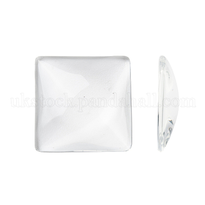 Transparent Glass Square Cabochons UK-X-GGLA-A001-25mm-1