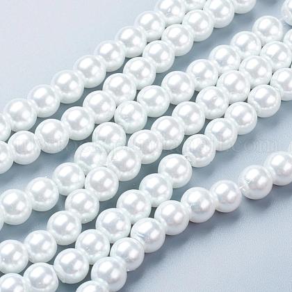 Glass Pearl Beads Strands UK-HY-8D-B01-1