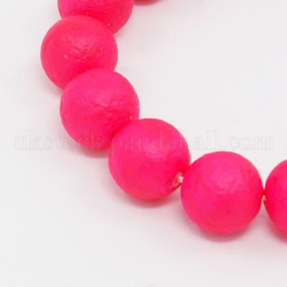 Round Shell Pearl Frosted Beads Strands UK-BSHE-I002-10mm-10-K-1