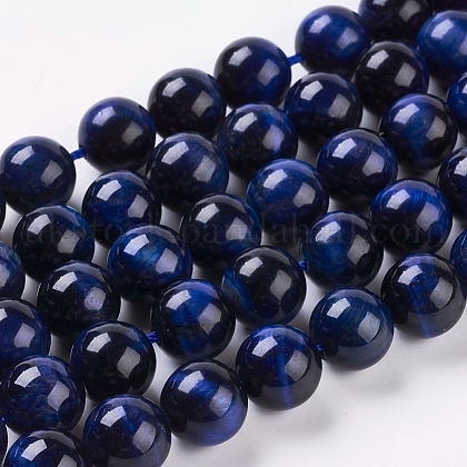 Natural Blue Tiger Eye Beads Strands UK-X-G-G099-10mm-13-1