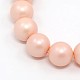 Round Shell Pearl Frosted Beads Strands UK-BSHE-I002-6mm-24-K-1
