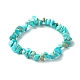Synthetic Turquoise(Dyed) Chip Bead Stretch Bracelets for Children UK-BJEW-JB06388-08-1