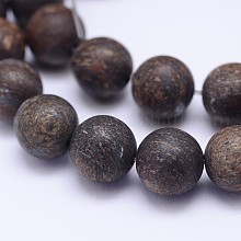 Natural Bronzite Beads Strands, Frosted, Round, 6mm, Hole: 1mm, about 57~60pcs/strand, 14.5 inch