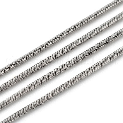 3.28 Feet 304 Stainless Steel Round Snake Chains UK-X-CHS-K001-06-1