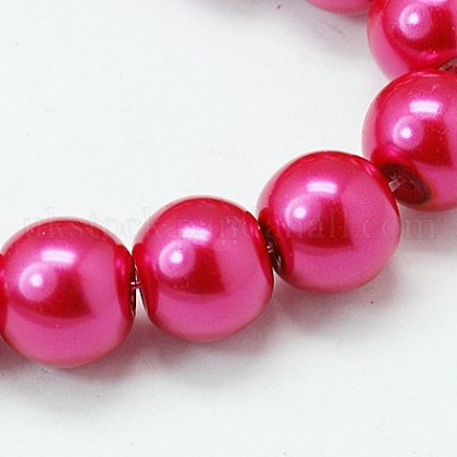 Pearlized Glass Pearl Round Beads Strand UK-X-HY-8D-B17-1