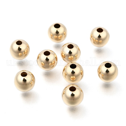 Yellow Gold Filled Beads UK-KK-G156-6mm-1-1