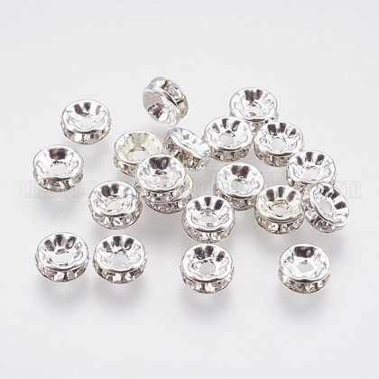 Brass Rhinestone Spacer Beads UK-RB-A003-8MM-S-1