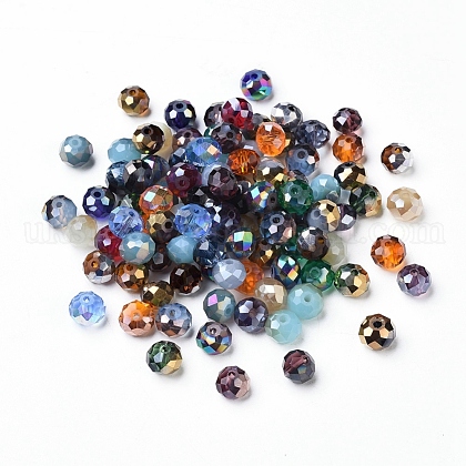 Electroplate Glass Beads/ Imitation Jade Beads UK-EGLA-MSMC001-03-1